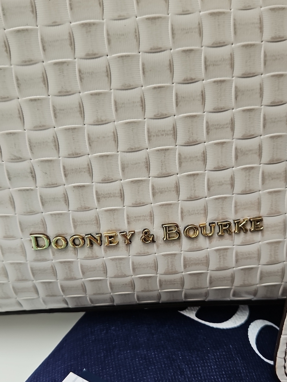 🪸 SUMMER SALE Dooney & Bourke Oyster White Woven Liliana Satchel/Matching Purse - Picture 11 of 16
